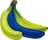 bunch of yellow bananas with one blue banana