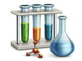 a group of three test tubes, a centre of high-level research